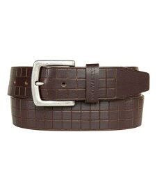 【送料無料】 ラッキーブランド メンズ ベルト アクセサリー Men's Grid Tooled Embossed Leather Belt Brown
