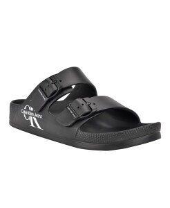 JoNC Y V[Y T_ Black Calvin Klein Men's Zion Open Toe Casual Slip-on Sandals