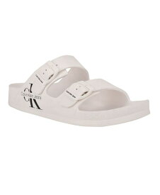 【送料無料】 カルバンクライン メンズ サンダル シューズ Men's Zion Open Toe Casual Slip-on Sandals White