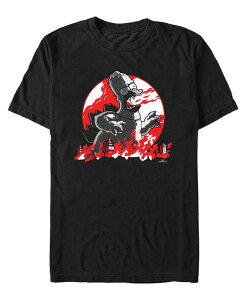 �t�B�t�X�T�� �����Y �g�b�v�X T�V���c Fifth Sun Men's The Simpsons Red Moon Godzilla Homer Short Sleeves T-shirt Black �u���b�N