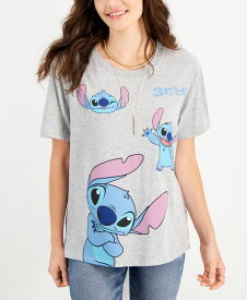 【送料無料】 ディズニー レディース シャツ トップス Juniors' Stitch Graphic T-Shirt Heather Grey