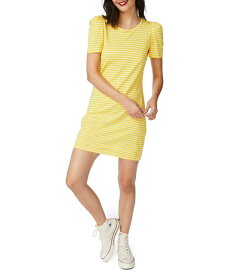 【送料無料】 コート&ロー レディース ワンピース トップス Women's Short Sleeve Thin Classic Stripe Knit Dress Canary Gold