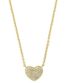 【送料無料】 エフィー レディース ネックレス・チョーカー・ペンダントトップ アクセサリー EFFY&reg; Diamond Pav&eacute; Heart 18" Pendant Necklace (1/8 ct. t.w.) in Sterling Silver or 14k Gold-Plated Sterling Silver Gold-Plated Sterling Silver