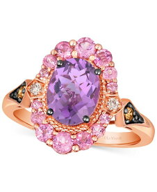 【送料無料】 ル ヴァン レディース リング アクセサリー Grape Amethyst (3/4 ct. t.w.), Passionfruit Tourmaline (5/8 ct. t.w.), Chocolate Diamond (1/10 ct. t.w.) & Nude Diamond (1/20 ct. t.w.) Statement Ring in 14k Rose Gold 14K Strawberry Gold Ring