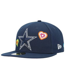 【送料無料】 ニューエラ メンズ 帽子 アクセサリー Men's Navy Dallas Cowboys Chain Stitch Heart 59FIFTY Fitted Hat Navy