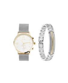 【送料無料】 ジョーンズニューヨーク メンズ 腕時計 アクセサリー Men's Analog Silver-Tone Metal Alloy Bracelet Watch, 42mm and Bracelet Set Silver