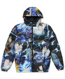 【送料無料】 リーズン メンズ ジャケット・ブルゾン ダウンジャケット アウター Men's Naruto Sasuke All Over Print Puffer Jacket Multi