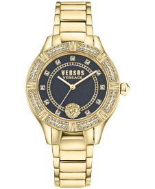 【送料無料】 ヴェルサス ヴェルサーチ レディース 腕時計 アクセサリー Women's Canton Road Gold Ion Plated Stainless Steel Bracelet Watch 36mm Gold/Navy Blue