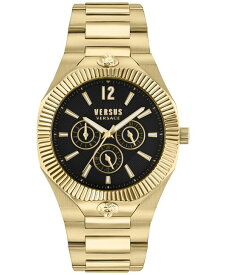【送料無料】 ヴェルサス ヴェルサーチ メンズ 腕時計 アクセサリー Men's Echo Park Gold Ion Plated Bracelet Watch 42mm Gold