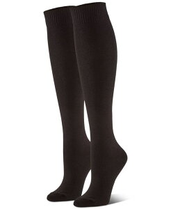 �q���[ ���f�B�[�X �A���_�[�E�F�A �C�� �j�b�g Hue Women's Flat Knit Knee High Socks 3 Pair Pack Black Pack �u���b�N