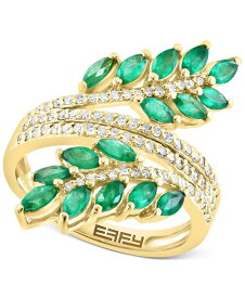 【送料無料】 エフィー レディース リング アクセサリー EFFY&reg; Emerald (1-1/2 ct. t.w.) & Diamond (1/3 ct. t.w.) Vine Ring in 14k Gold Emerald