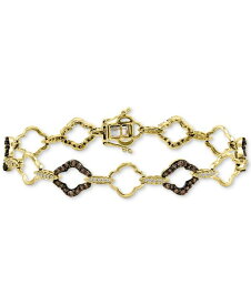 【送料無料】 ル ヴァン レディース ブレスレット・バングル・アンクレット アクセサリー Chocolatier&reg; Chocolate Diamond (1-1/2 ct. t.w.) & Vanilla Diamond (1/3 ct. t.w.) Quatrefoil Link Bracelet in 14k Gold 14K Honey Gold Bracelet