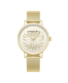 【送料無料】 ビーシービージーマックスアズリア レディース 腕時計 アクセサリー Women's Classic Gold-Tone Stainless Steel Mesh Floral Watch 38mm Gold
