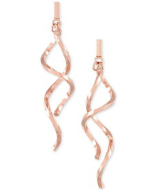 【送料無料】 イタリアン ゴールド レディース ピアス・イヤリング アクセサリー Twisty Bar Drop Earrings in 14k Rose Gold Rose Gold