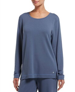 �q���[ ���f�B�[�X �g�b�v�X T�V���c �v���X�T�C�Y �V���c Hue Plus Size Solid Long Sleeve Lounge T-Shirt Vintage Indigo �C���f�B�S