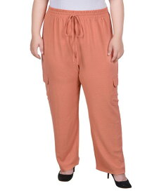 【送料無料】 ニューヨークコレクション レディース カジュアルパンツ カーゴパンツ ボトムス Plus Size Long Pull On Cargo Pants Tawny Orange