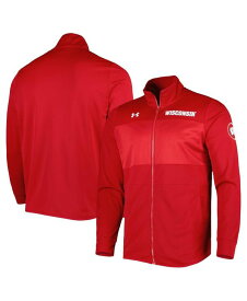 【送料無料】 アンダーアーマー メンズ ジャケット・ブルゾン アウター Men's Red Wisconsin Badgers Knit Warm-Up Full-Zip Jacket Red