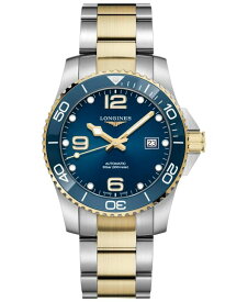 【送料無料】 ロンジン メンズ 腕時計 アクセサリー Men's Swiss Automatic HydroConquest Two-Tone Stainless Steel Bracelet Watch 41mm Blue