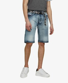 【送料無料】 エコー メンズ ハーフパンツ・ショーツ ボトムス Men's Feeling Fresh Denim Shorts with Adjustable Belt, 2 Piece Set Blue 1