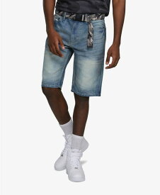 【送料無料】 エコー メンズ ハーフパンツ・ショーツ ボトムス Men's Feeling Fresh Denim Shorts with Adjustable Belt, 2 Piece Set Blue 2