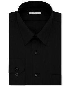 【送料無料】 ヴァンハウセン メンズ シャツ トップス Men's Big & Tall Classic/Regular Fit Wrinkle Free Poplin Solid Dress Shirt Black