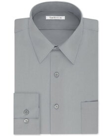 【送料無料】 ヴァンハウセン メンズ シャツ トップス Men's Big & Tall Classic/Regular Fit Wrinkle Free Poplin Solid Dress Shirt Greystone