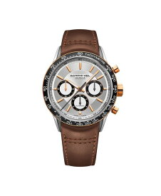 【送料無料】 レイモンド ウィル メンズ 腕時計 アクセサリー Men's Swiss Automatic Chronograph Freelancer Brown Leather Strap Watch 44mm Silver