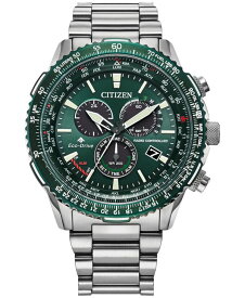 【送料無料】 シチズン メンズ 腕時計 アクセサリー Eco-Drive Men's Chronograph Promaster Sky Stainless Steel Bracelet Watch 46mm Silver-tone