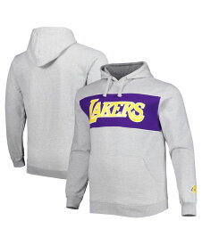 【送料無料】 ファナティクス メンズ パーカー・スウェット アウター Men's Branded Heather Gray Los Angeles Lakers Big and Tall Wordmark Pullover Hoodie Heather Gray