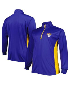 �v���t�@�C�� �����Y �A�E�^�[ �p�[�J�[�E�X�E�F�b�g �g�[�� Profile Men's Royal Los Angeles Rams Big and Tall Quarter-Zip Top Royal