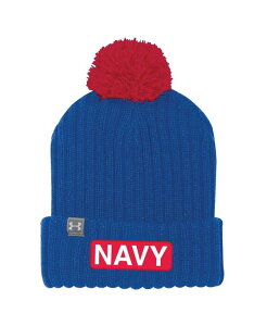A_[A[}[ Y ANZT[ Xq jbg Under Armour Men's Royal Navy Midshipmen 2022 Special Games NASA Cuffed Knit Hat with Pom Royal lCr[
