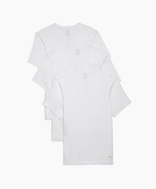 【送料無料】 ツーイグジスト メンズ Tシャツ トップス Men's Performance Cotton V- Neck Undershirt, Pack of 3 White