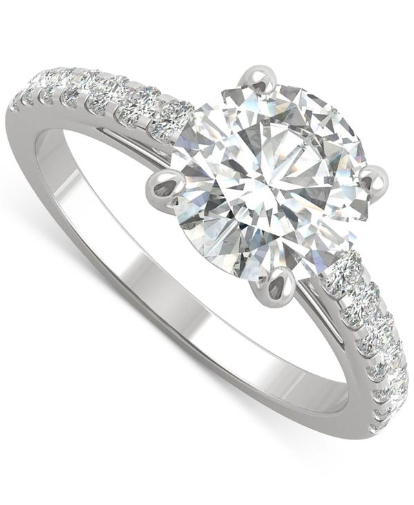 海外【海外 チャールズ アンド コルバード レディース リング アクセサリー Moissanite Engagement Ring (2-1 Ct. Diamond  Equivalent) In 14k White Gold White Gold 指輪・リング