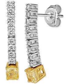【送料無料】 ル ヴァン レディース ピアス・イヤリング アクセサリー Couture&reg; Sunny Yellow Diamond (7/8 ct. t.w.) & Vanilla Diamond (1/2 ct. t.w.) Linear Drop Earrings in 14k Gold & Platinum Platinum & 14K Yellow Gold