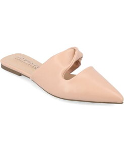 �W�����l �R���N�V���� ���f�B�[�X �V���[�Y �p���v�X Journee Collection Women's Enniss Twist Pointed Toe Flats Blush �u���b�V��
