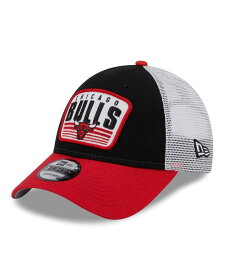 【送料無料】 ニューエラ メンズ 帽子 アクセサリー Men's Black Chicago Bulls Two-Tone Patch 9FORTY Trucker Snapback Hat Black