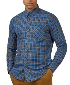 【送料無料】 ベンシャーマン メンズ シャツ トップス Men's House Tartan Regular-Fit Shirt Cobalt