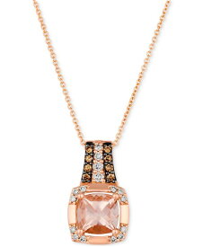 【送料無料】 ル ヴァン レディース ネックレス・チョーカー・ペンダントトップ アクセサリー Peach Morganite (1-1/4 ct. t.w.) & Diamond (1/4 ct. t.w.) Pendant Necklace in 14k Rose Gold No Color