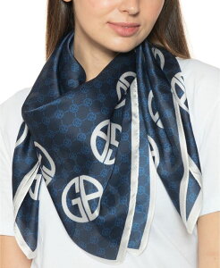 W[j xj[j fB[X ANZT[ }t[EXg[EXJ[t VN S Giani Bernini Women's Signature Logo Silk Square Scarf Navy lCr[