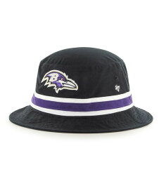 【送料無料】 47ブランド メンズ 帽子 アクセサリー Men's Black Baltimore Ravens Striped Bucket Hat Black