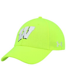 【送料無料】 アンダーアーマー メンズ 帽子 アクセサリー Men's Neon Green Wisconsin Badgers Signal Call Performance Flex Hat Neon Green