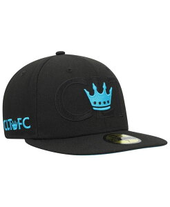 �j���[�G�� �����Y �A�N�Z�T���[ �X�q New Era Men's Black Charlotte FC Kick Off 59FIFTY Fitted Hat Black �u���b�N