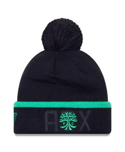 �j���[�G�� �����Y �A�N�Z�T���[ �X�q �j�b�g New Era Men's Black Austin FC Wordmark Kick Off Cuffed Knit Hat with Pom Black �u���b�N