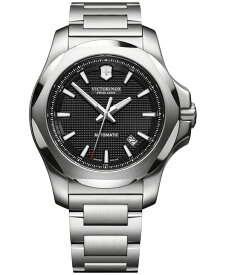 【送料無料】 ビクトリノックス メンズ 腕時計 アクセサリー Swiss Army Men's Automatic I.N.O.X. Stainless Steel Bracelet Watch 43mm Black