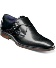 【送料無料】 ステイシーアダムス メンズ スリッポン・ローファー シューズ Men's Karcher Plain Toe Monk Strap Slip-On Dress Shoes Black