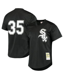 �~�b�`�F��&�l�X �����Y �g�b�v�X �V���c ���b�V�� �W���[�W�[ Mitchell & Ness Men's Frank Thomas Black Chicago White Sox Cooperstown Mesh Batting Practice Jersey Black �u���b�N