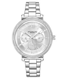 【送料無料】 ストゥーリング メンズ 腕時計 アクセサリー Women's Silver-Tone Link Bracelet Multi-Function Watch 40mm White