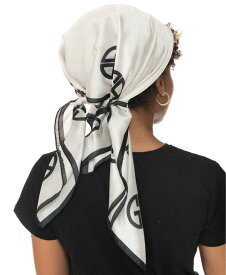 【送料無料】 ジャーニ ベルニーニ レディース マフラー・ストール・スカーフ アクセサリー Women's Signature Logo Silk Square Scarf Black White