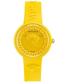 【送料無料】 ヴェルサーチ レディース 腕時計 アクセサリー Women's Swiss Medusa Pop Yellow Silicone Strap Watch 39mm Yellow