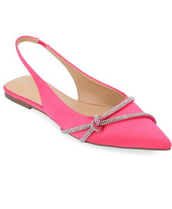 Wl RNV fB[X V[Y pvX Journee Collection Women's Rebbel Rhinestone Knot Slingback Flats Pink sN